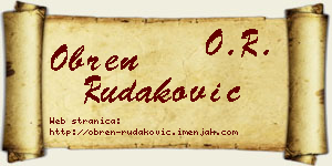 Obren Rudaković vizit kartica